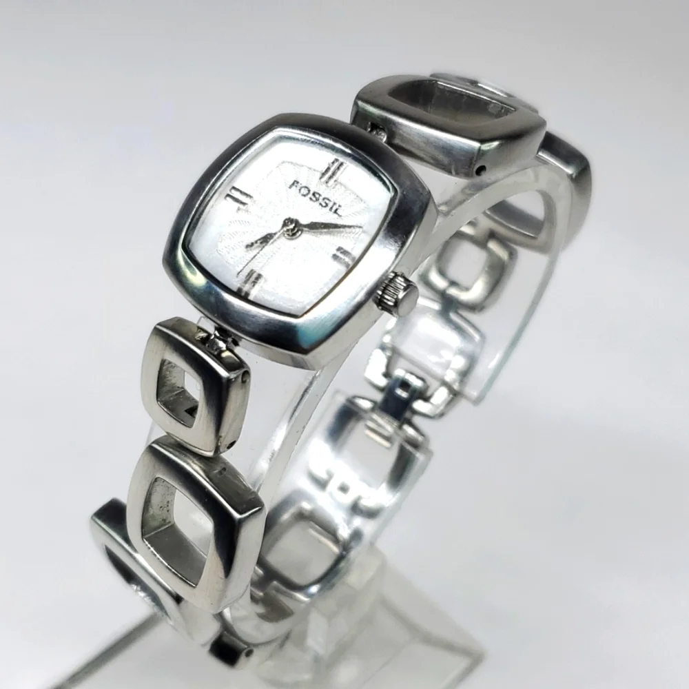 Fossil Watch ES1869 Silver Contemporary All Stainless Steel Watch EUC